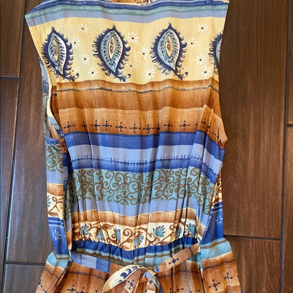 VINTAGE 1990’s PAISLEY PATTERN SKY BLUE ROMPER BY I.C.I. - Picture 9 of 13